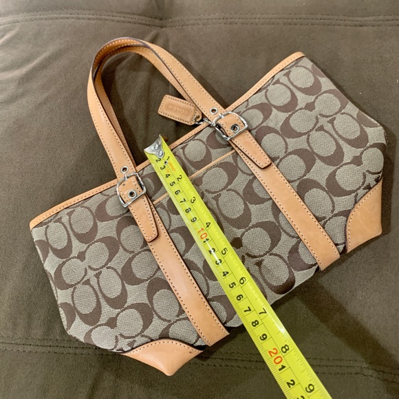Tan Coach Signature Tote with Checkbook Wallet - Picture 3 of 10